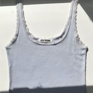 Joah Brown Lace Tank Top in Sky Baby Blue